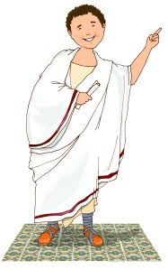 Niño vestido de romano